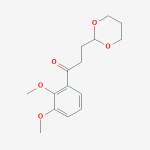molecular formula C15H20O5 B1326201 2',3'-二甲氧基-3-(1,3-二氧六环-2-基)丙基苯甲酮 CAS No. 884504-40-9