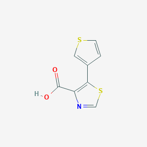 molecular formula C8H5NO2S2 B13262026 5-(Thiophen-3-yl)-1,3-thiazole-4-carboxylic acid 