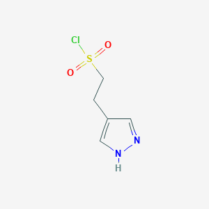 molecular formula C5H7ClN2O2S B13262094 2-(1H-Pyrazol-4-yl)ethane-1-sulfonyl chloride 