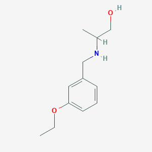 molecular formula C12H19NO2 B13262101 2-{[(3-Ethoxyphenyl)methyl]amino}propan-1-ol 