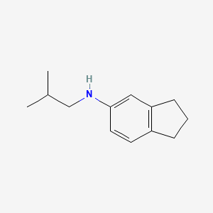 molecular formula C13H19N B13262126 N-(2-methylpropyl)-2,3-dihydro-1H-inden-5-amine 