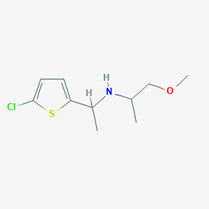 molecular formula C10H16ClNOS B13262141 [1-(5-Chlorothiophen-2-yl)ethyl](1-methoxypropan-2-yl)amine 