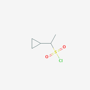 molecular formula C5H9ClO2S B13262145 1-Cyclopropylethane-1-sulfonyl chloride 