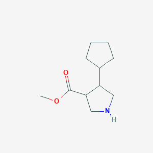 molecular formula C11H19NO2 B13262151 Methyl 4-cyclopentylpyrrolidine-3-carboxylate 