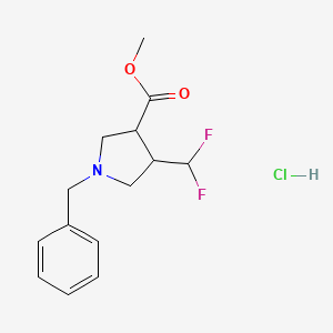 Methyl 1-benzyl-4-(difluoromethyl)pyrrolidine-3-carboxylate hydrochloride