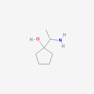 molecular formula C7H15NO B13262179 1-(1-Aminoethyl)cyclopentan-1-ol 