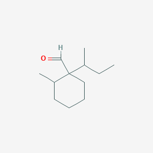 molecular formula C12H22O B13262221 1-(Butan-2-yl)-2-methylcyclohexane-1-carbaldehyde 