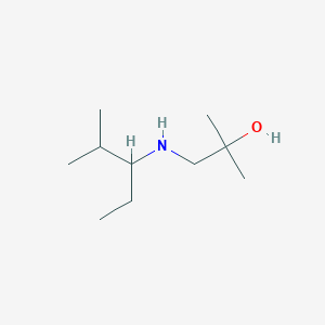 molecular formula C10H23NO B13262260 2-Methyl-1-[(2-methylpentan-3-yl)amino]propan-2-ol 