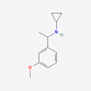 molecular formula C12H17NO B13262261 N-[1-(3-Methoxyphenyl)ethyl]cyclopropanamine 