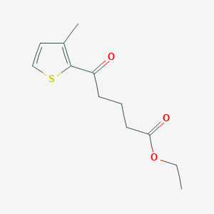molecular formula C12H16O3S B1326228 5-(3-甲基-2-噻吩基)-5-氧代戊酸乙酯 CAS No. 951889-13-7