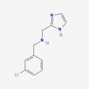 molecular formula C11H12ClN3 B13262284 [(3-Chlorophenyl)methyl](1H-imidazol-2-ylmethyl)amine 