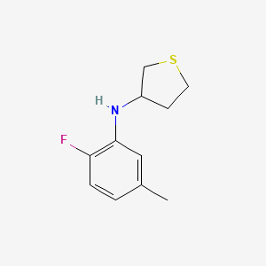 molecular formula C11H14FNS B13262289 N-(2-fluoro-5-methylphenyl)thiolan-3-amine 