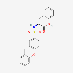 molecular formula C22H21NO5S B13262302 N-([4-(2-Methylphenoxy)phenyl]sulfonyl)phenylalanine 