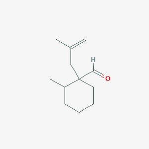 molecular formula C12H20O B13262311 2-Methyl-1-(2-methylprop-2-en-1-yl)cyclohexane-1-carbaldehyde 