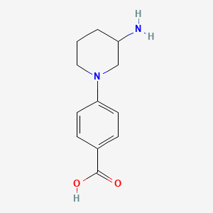 molecular formula C12H16N2O2 B13262338 4-(3-Aminopiperidin-1-yl)benzoic acid 