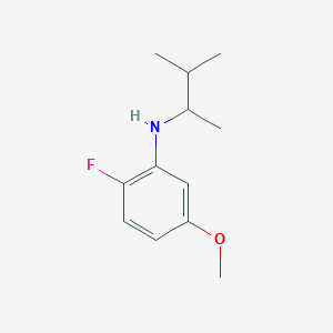 molecular formula C12H18FNO B13262342 2-Fluoro-5-methoxy-N-(3-methylbutan-2-yl)aniline 