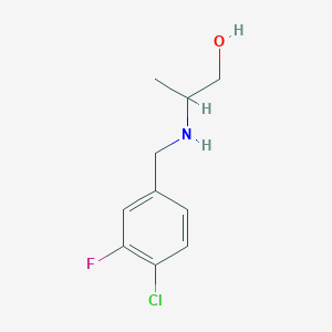 molecular formula C10H13ClFNO B13262362 2-{[(4-Chloro-3-fluorophenyl)methyl]amino}propan-1-ol 