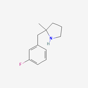 molecular formula C12H16FN B13262370 2-[(3-Fluorophenyl)methyl]-2-methylpyrrolidine 