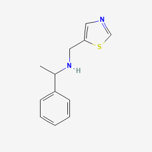 molecular formula C12H14N2S B13262373 (1-Phenylethyl)(1,3-thiazol-5-ylmethyl)amine 