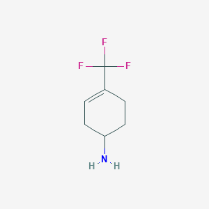 molecular formula C7H10F3N B13262387 4-(Trifluoromethyl)cyclohex-3-en-1-amine 