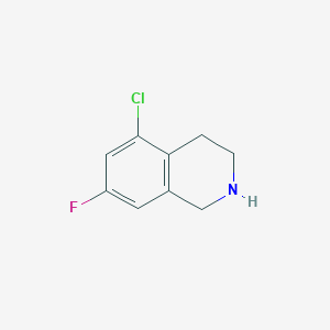 molecular formula C9H9ClFN B13262394 5-Chloro-7-fluoro-1,2,3,4-tetrahydroisoquinoline 