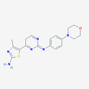 B132624 4-Methyl-5-{(2E)-2-[(4-morpholin-4-ylphenyl)imino]-2,5-dihydropyrimidin-4-YL}-1,3-thiazol-2-amine CAS No. 1059105-22-4