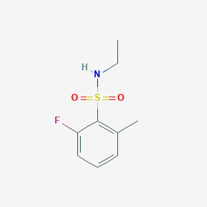 molecular formula C9H12FNO2S B13262424 N-Ethyl-2-fluoro-6-methylbenzene-1-sulfonamide 