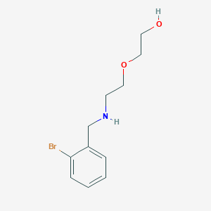 molecular formula C11H16BrNO2 B13262465 2-(2-{[(2-Bromophenyl)methyl]amino}ethoxy)ethan-1-ol 