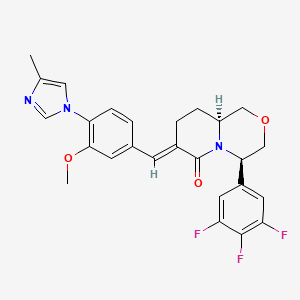B1326275 (E)-(4R,9aS)-7-[3-Methoxy-4-(4-methyl-1H-imidazol-1-yl)benzylidene]-4-(3,4,5-trifluorophenyl)hexahydropyrido[2,1-c][1,4]oxazin-6-one CAS No. 937812-80-1