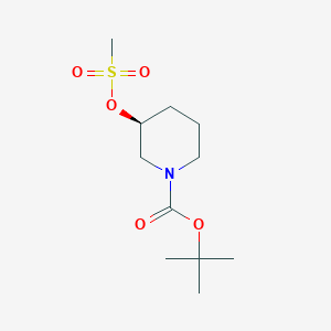 molecular formula C11H21NO5S B1326277 （S）-叔丁基3-(甲磺酰氧基)哌啶-1-羧酸酯 CAS No. 940890-90-4