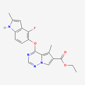B1326303 Ethyl 4-((4-fluoro-2-methyl-1H-indol-5-yl)oxy)-5-methylpyrrolo[2,1-f][1,2,4]triazine-6-carboxylate CAS No. 649736-29-8