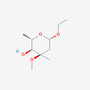 B132634 (2S,3S,4R,6S)-6-ethoxy-4-methoxy-2,4-dimethyloxan-3-ol CAS No. 153029-63-1