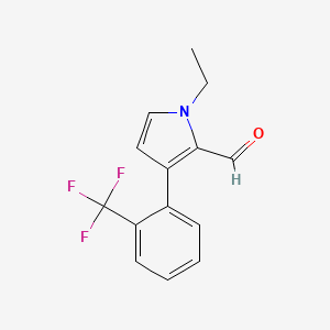 1-Ethyl-3-[2-(trifluoromethyl)phenyl]-1H-pyrrole-2-carbaldehyde