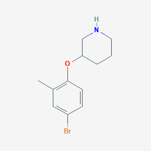 molecular formula C12H16BrNO B1326343 3-(4-Bromo-2-methylphenoxy)piperidine CAS No. 946681-39-6