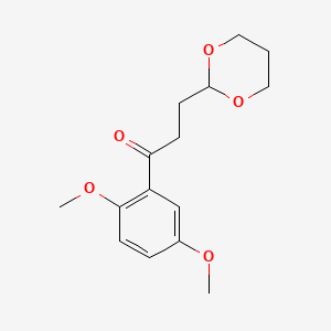 molecular formula C15H20O5 B1326354 2',5'-Dimethoxy-3-(1,3-Dioxan-2-Yl)Propiophenone CAS No. 884504-42-1