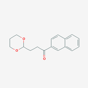 molecular formula C17H18O3 B1326358 3-(1,3-Dioxan-2-YL)-2'-propionaphthone CAS No. 898756-35-9
