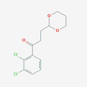 molecular formula C13H14Cl2O3 B1326362 2',3'-Dichloro-3-(1,3-Dioxan-2-Yl)Propiophenone CAS No. 884504-45-4