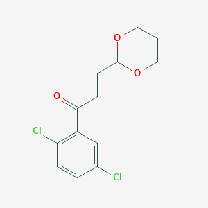 molecular formula C13H14Cl2O3 B1326363 1-(2,5-Dichlorophenyl)-3-(1,3-dioxan-2-yl)propan-1-one CAS No. 884504-47-6