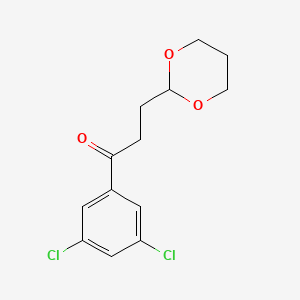 molecular formula C13H14Cl2O3 B1326365 3',5'-二氯-3-(1,3-二氧六环-2-基)丙基苯甲酮 CAS No. 884504-49-8
