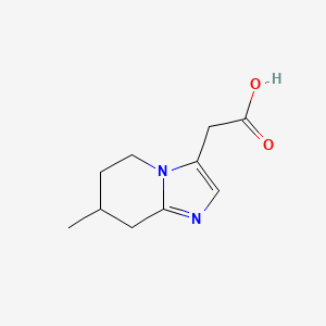 2-{7-methyl-5H,6H,7H,8H-imidazo[1,2-a]pyridin-3-yl}acetic acid