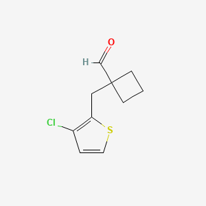 1-[(3-Chlorothiophen-2-yl)methyl]cyclobutane-1-carbaldehyde