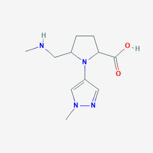 1-(1-Methyl-1H-pyrazol-4-yl)-5-[(methylamino)methyl]pyrrolidine-2-carboxylic acid