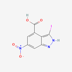 molecular formula C8H4IN3O4 B1326389 3-Iodo-6-nitro-1H-indazole-4-carboxylic acid CAS No. 885519-69-7
