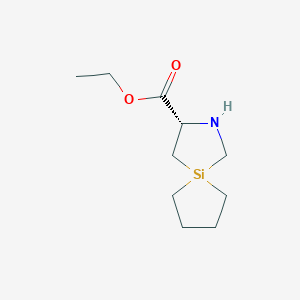 molecular formula C10H19NO2Si B13263978 Ethyl (3S)-2-aza-5-silaspiro[4.4]nonane-3-carboxylate 