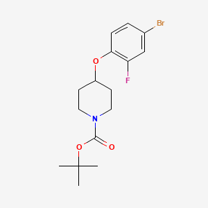 molecular formula C16H21BrFNO3 B1326415 叔丁酸 4-(4-溴-2-氟苯氧基)哌啶-1-甲酸酯 CAS No. 954227-55-5