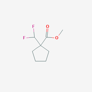 molecular formula C8H12F2O2 B13264428 Methyl 1-(difluoromethyl)cyclopentane-1-carboxylate 