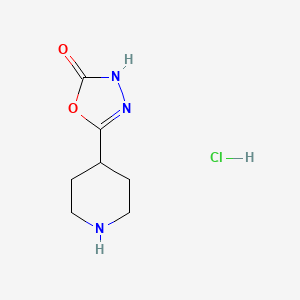 molecular formula C7H12ClN3O2 B1326447 5-(Piperidin-4-yl)-1,3,4-oxadiazol-2(3H)-one hydrochloride CAS No. 1046079-35-9