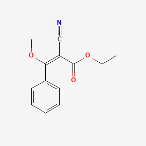 molecular formula C13H13NO3 B13264594 Ethyl 2-cyano-3-methoxy-3-phenylprop-2-enoate 