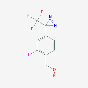 molecular formula C9H6F3IN2O B132646 2-碘-4-[3-(三氟甲基)-3H-二氮杂环-3-基]苄醇 CAS No. 197968-46-0