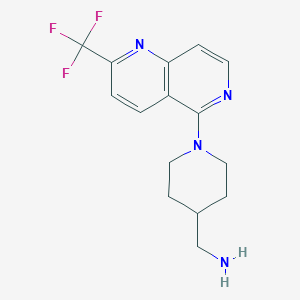 molecular formula C15H17F3N4 B1326470 1-{1-[2-(Trifluoromethyl)-1,6-naphthyridin-5-yl]piperidin-4-yl}methanamine CAS No. 909644-98-0